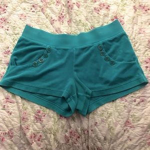juicy couture blue velour shorts